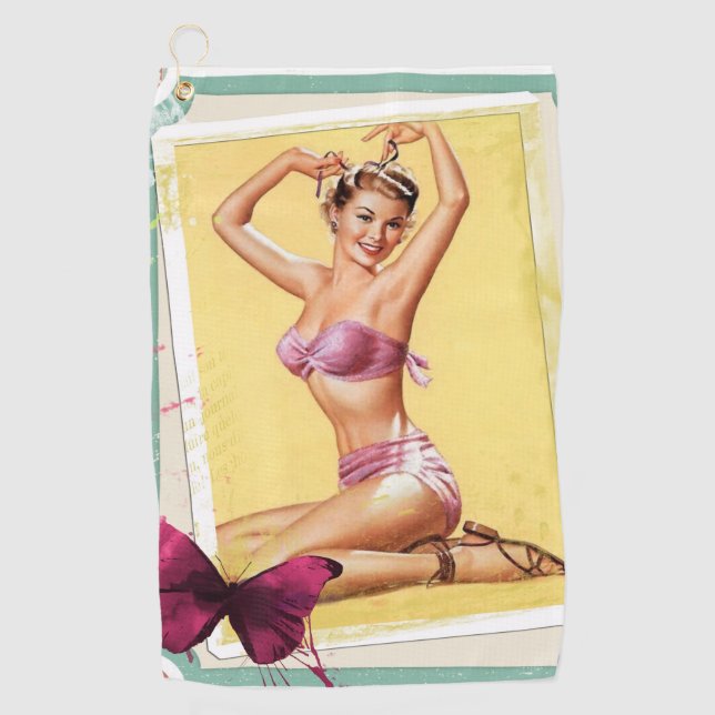 Pin Up Golf Towel (Front)