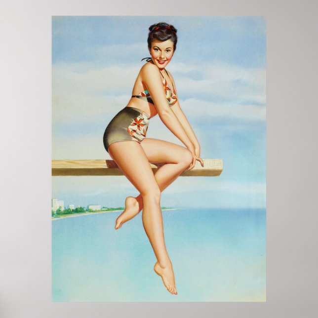 Pin-Up on Diving Board Poster (Front)