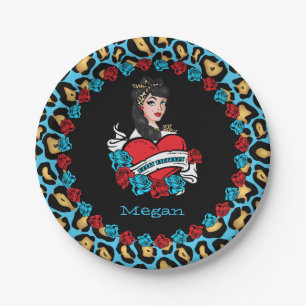 Pin-up, Rock-A-Billy Paper Plate