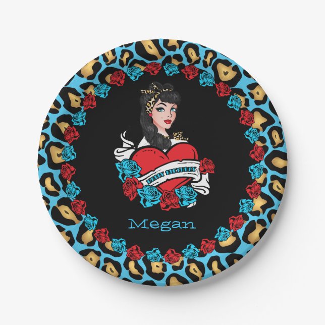 Pin-up, Rock-A-Billy Paper Plate (Front)