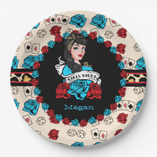 Pin-up, Rock-A-Billy Paper Plate