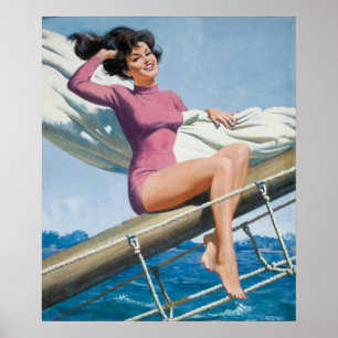 Pin-Up Sailor Girl Art Poster
