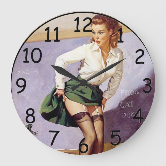Pin Up School Teacher Clock (Front)