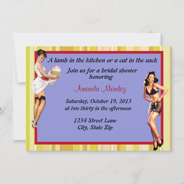 Pin Up shower invitation (Front)