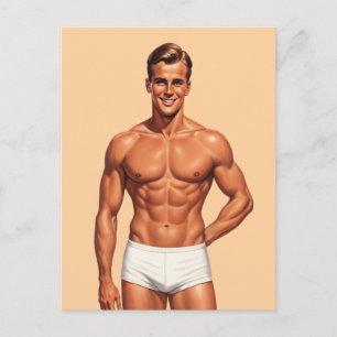 Pin-Up Vigor in Classic Illustration Postcard