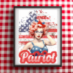 Pin Up Vintage Retro American Patriot Pretty Girl Poster<br><div class="desc">This Poster is showing a Pin Up Pretty Girl with the mention Patriot.
it was done in the vintage retro style which is very trending currently with in the background an American Flag also in the vintage style.
We hope you will enjoy!</div>