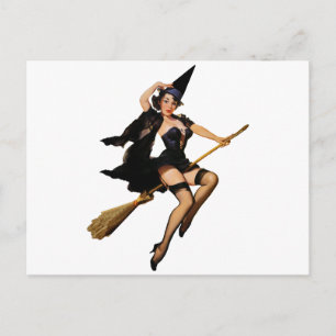 Pin-Up Witch Postcard