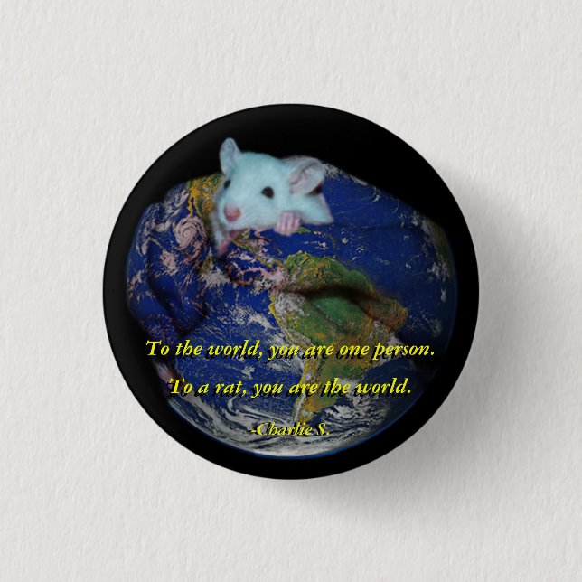 Pin: World Rat 3 Cm Round Badge (Front)