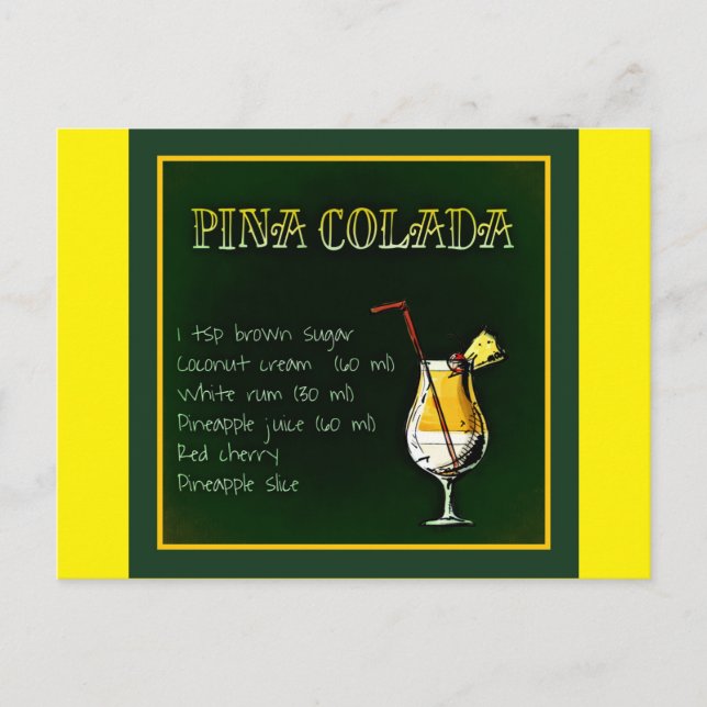 pina-colada-854511 PINA COLADA RECIPE ALCOHOLIC BE Postcard (Front)