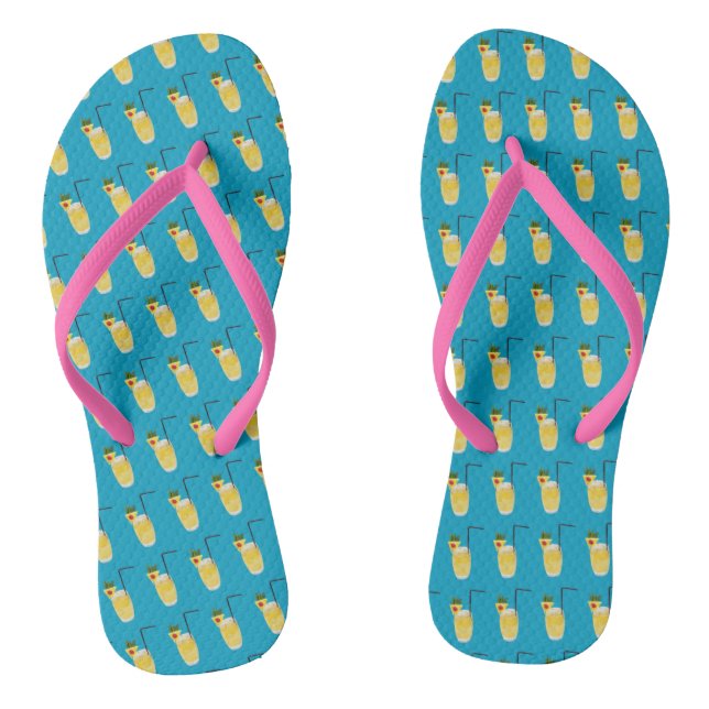 Pina Colada Cheerful Flip Flops (Footbed)
