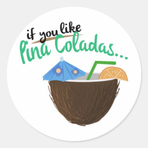 Pina Colada Classic Round Sticker