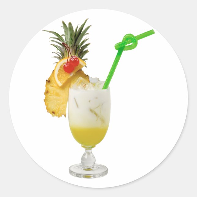 Pina Colada Classic Round Sticker (Front)