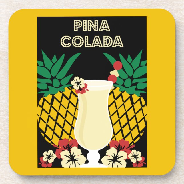 Piña Colada Cocktail Drink   Coaster (Front)