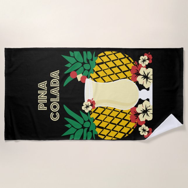 Piña Colada Cocktail Drink Gifts  Beach Towel (Front)