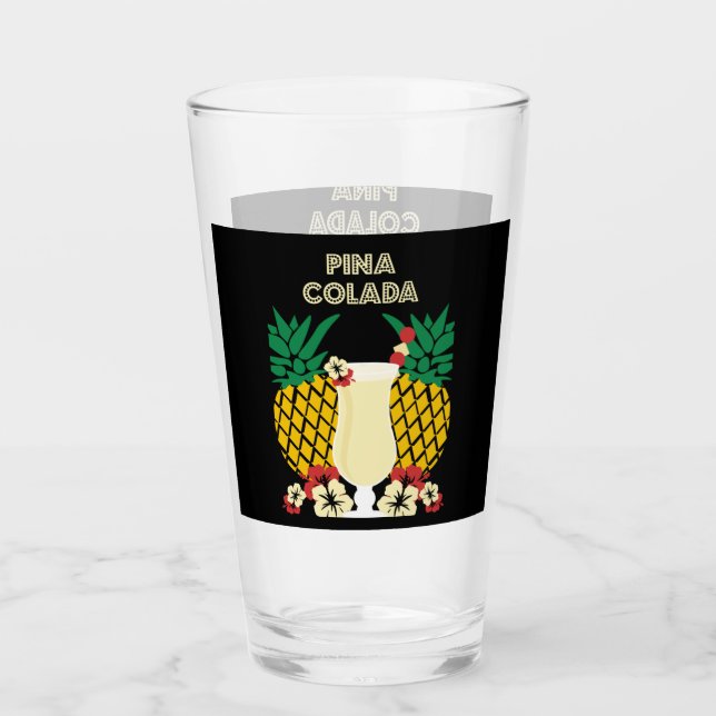 Piña Colada Cocktail Drink Gifts Glass (Front)