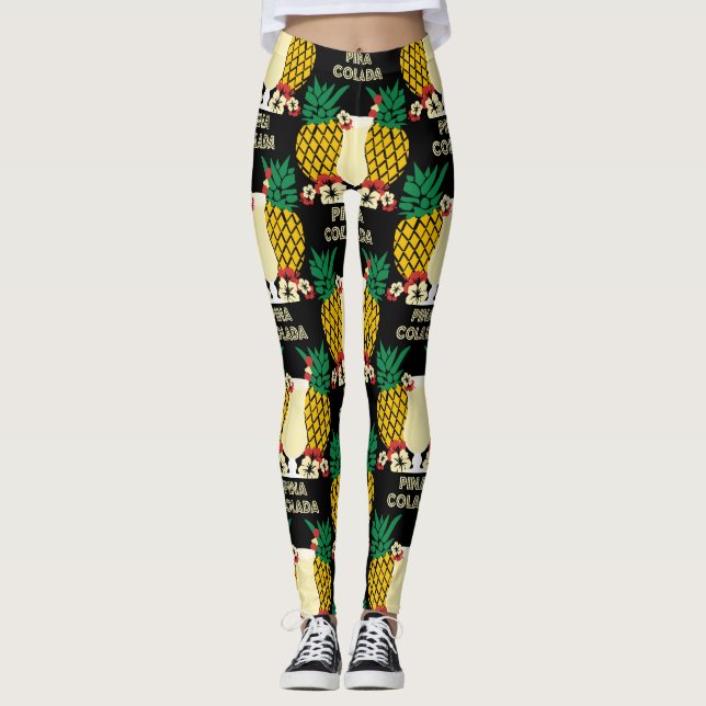 Piña Colada Cocktail Drink   Leggings (Front)