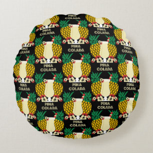 Piña Colada Cocktail Drink   Round Cushion