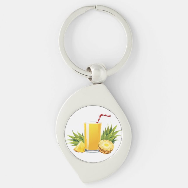 Pina Colada cocktail Key Ring (Front)