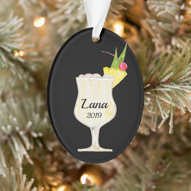 Pina Colada Cocktail Personalised Ornament (Tree)