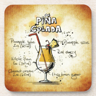Pina Colada Cocktail Recipe Coaster