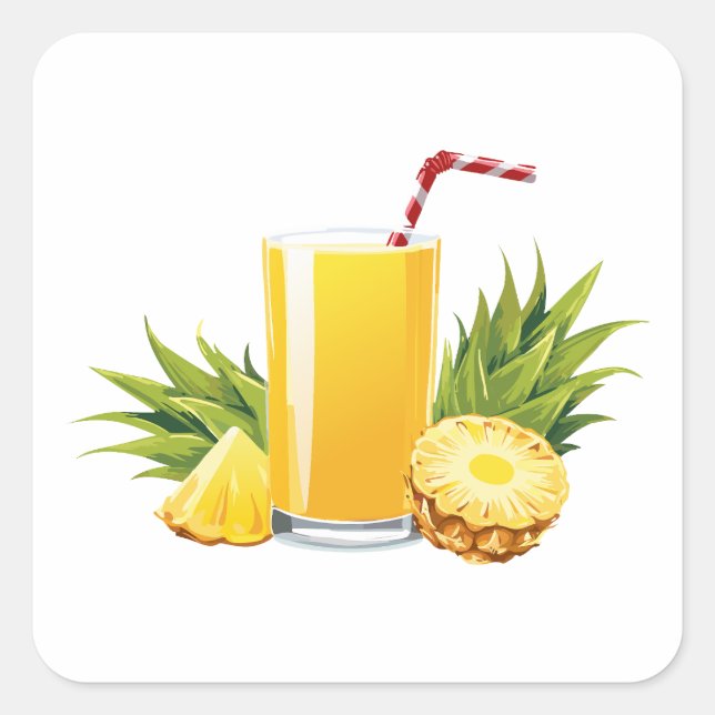 Pina Colada cocktail Square Sticker (Front)