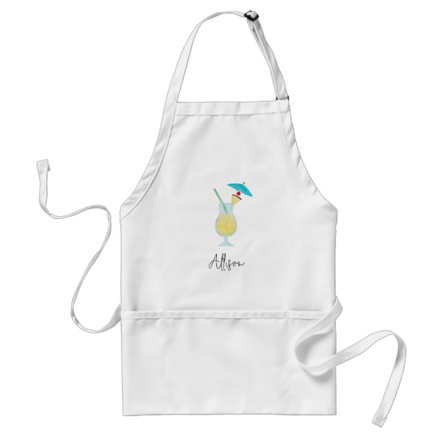 Piña Colada Cocktail Tropical Beach Personalised Standard Apron (Front)