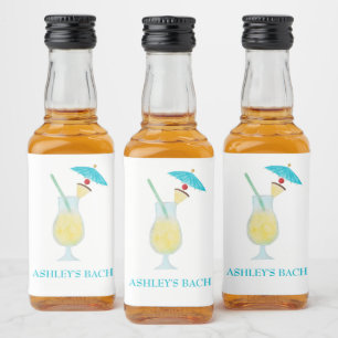 Piña Colada Cocktail Wedding Favour Bachelorette Liquor Bottle Label