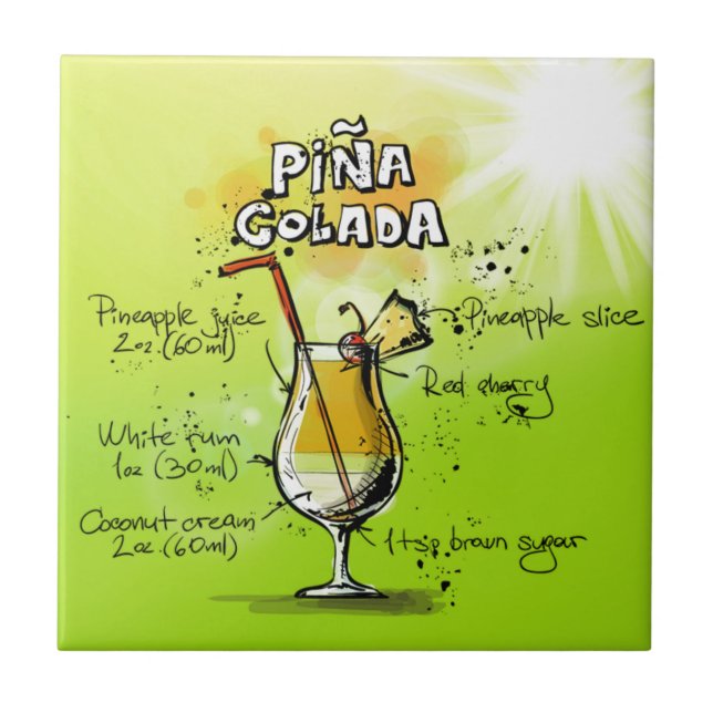 Pina Colada Cocktails Recipe Tile (Front)