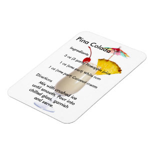 Pina Colada Drink Recipe Magnet