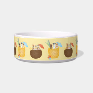 Pina Colada Pineapple Coconut Dogs Pattern Bowl