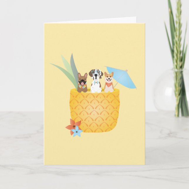 Pina Colada Pineapple Dogs Card (Front)