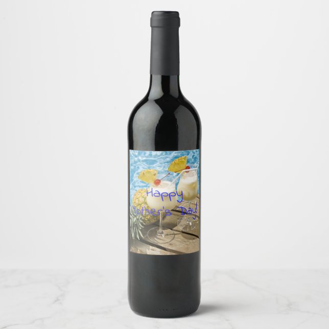 piña colada pineapple mother's wine label (Front)