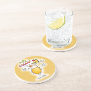 PINA COLADA RECIPE COCKTAIL ART COASTER