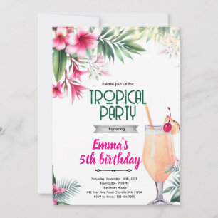Piña Colada tropical party Invitation 