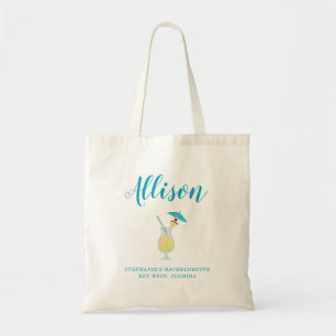 Piña Colada Tropical Wedding Bridesmaid Tote Bag