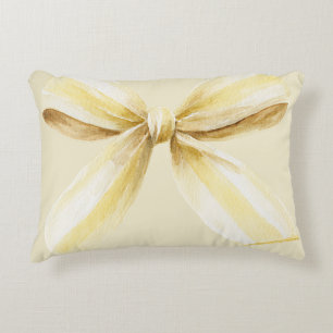Pina Colada Yellow Bow Decorative Cushion