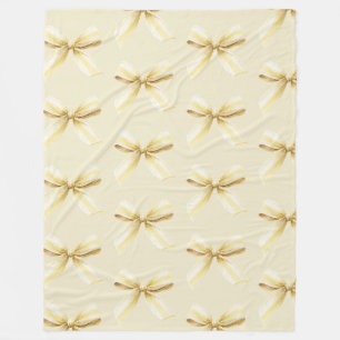 Pina Colada Yellow Bows Fleece Blanket