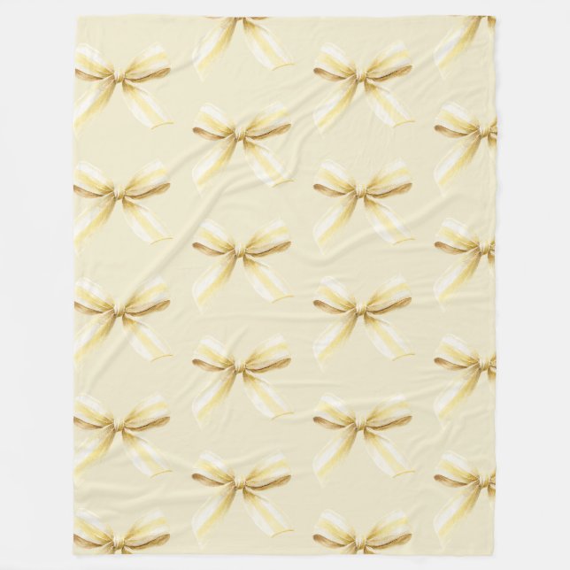 Pina Colada Yellow Bows   Fleece Blanket (Front)