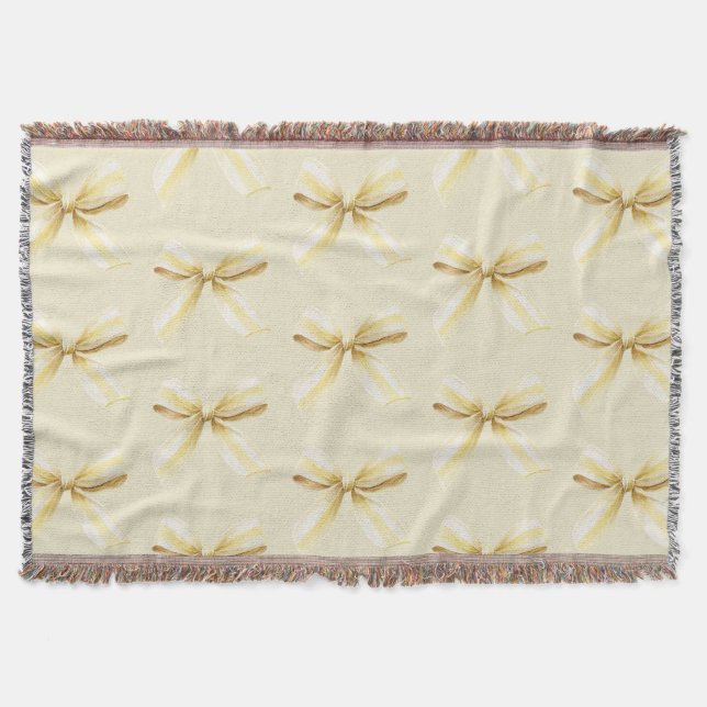 Pina Colada Yellow Bows   Throw Blanket (Front)