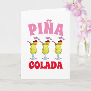 Pina Piña Colada Puerto Rican Pineapple Cocktail Card