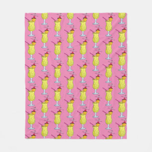 Pina Piña Colada Puerto Rican Pineapple Cocktail Fleece Blanket