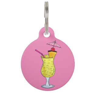 Pina Piña Colada Puerto Rican Pineapple Cocktail Pet Tag