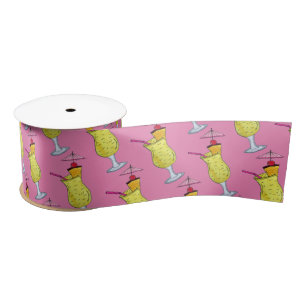 Pina Piña Colada Puerto Rican Pineapple Cocktail Satin Ribbon
