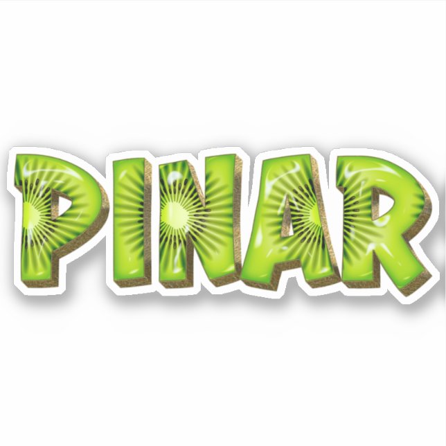 Pinar Name Kiwi Design Decal Sticker (Front)