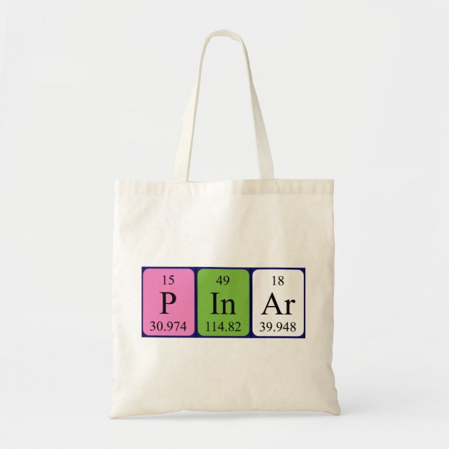 Pinar periodic table name tote bag (Front)