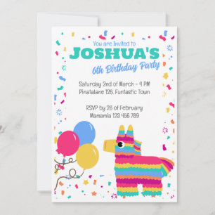 Pinata Balloons Kids' Birthday Invitation