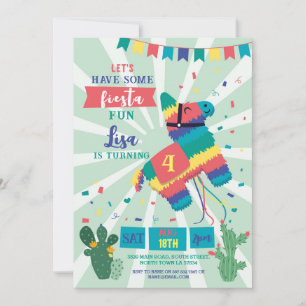 Piñata Birthday Party Fiesta Girl Boy Mexican  Invitation