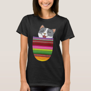 Pinata Blanket Mexican lottery Pocket Cat Kitten T-Shirt