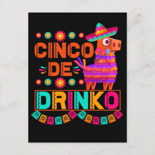 Pinata Cinco De Mayo Celebration Drinking Postcard