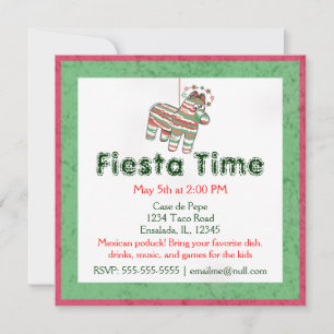 Pinata Fiesta Party Invitations